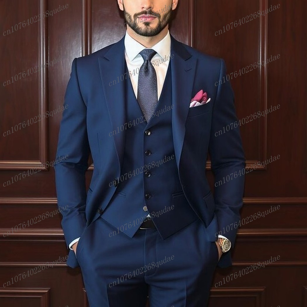 Formal Wear Jersey For Men - الأزرق الداكن مناسبة رسمية الرجال دعوى