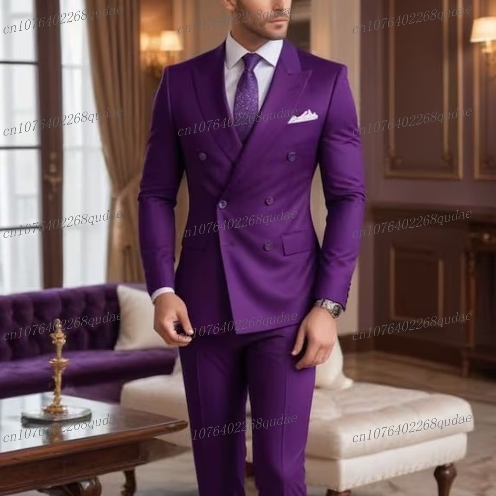 Men Formal Wear Purple - بدلة رجالية جديدة باللون الأرجواني للمناسبات