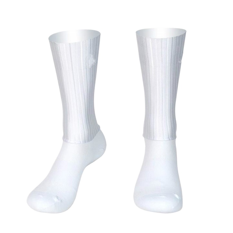 Sock Garter Men - ايرو الدراجات الصيف مكافحة الجوارب Whiteline
