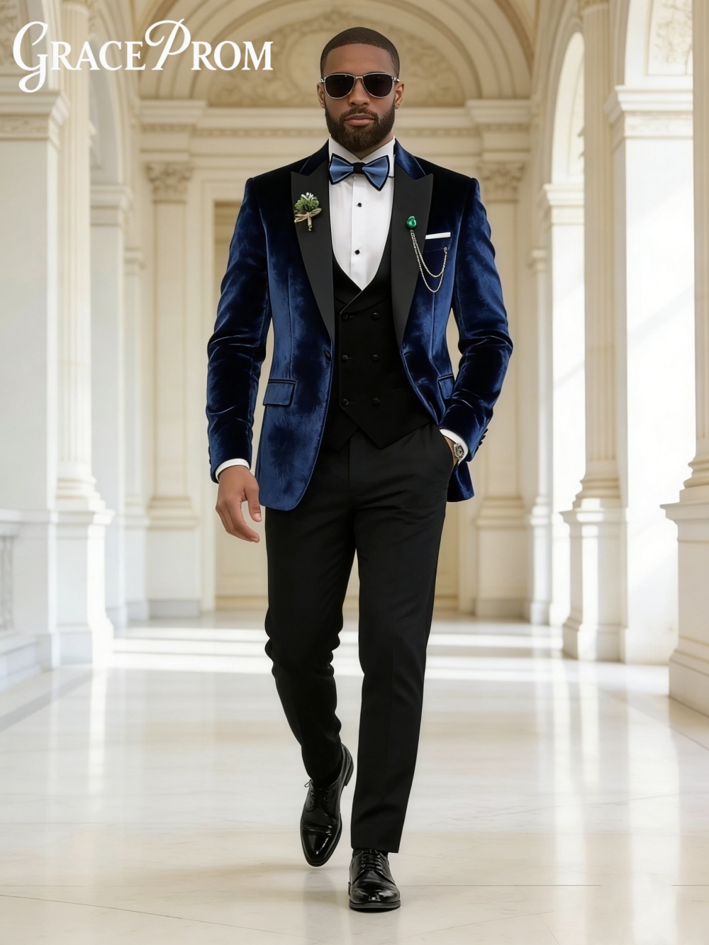Men'S Formal Wear In Winter - بدلة فاخرة من المخمل للخريف والشتاء