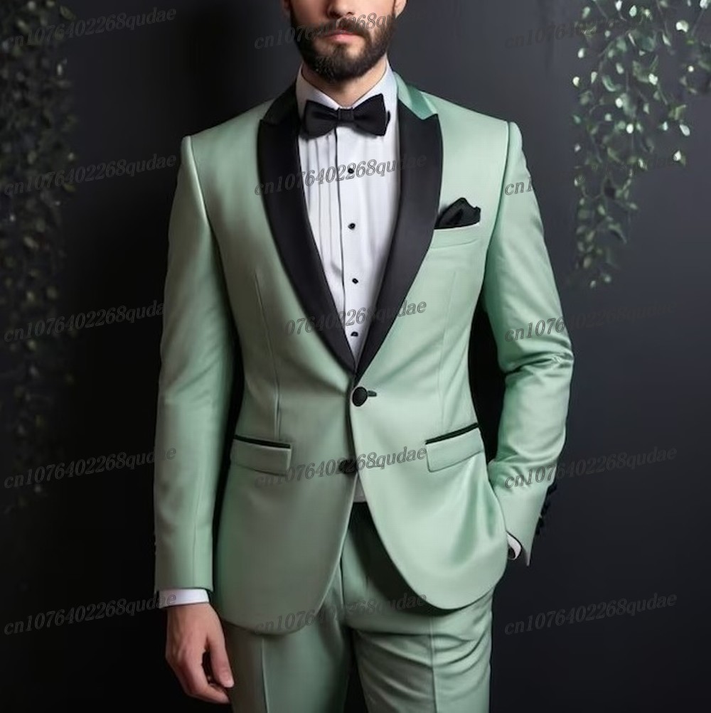 Formal Wear Jersey For Men - أسود طوق النعناع الرسمي الرجال دعوى