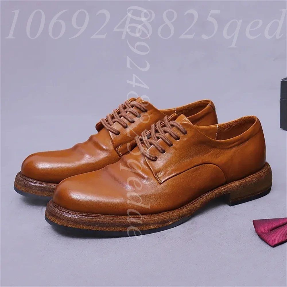 Formal Men Daily Wear Footwear - أحذية أوكسفورد رجالية مصنوعة يدويًا برباط،