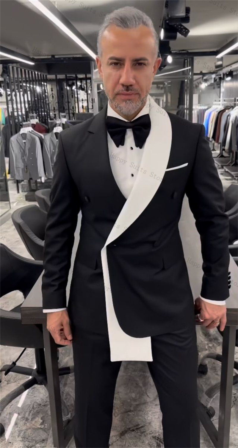 Formal Wear Jersey For Men - أسود أبيض الرجال البدلة مجموعة 2