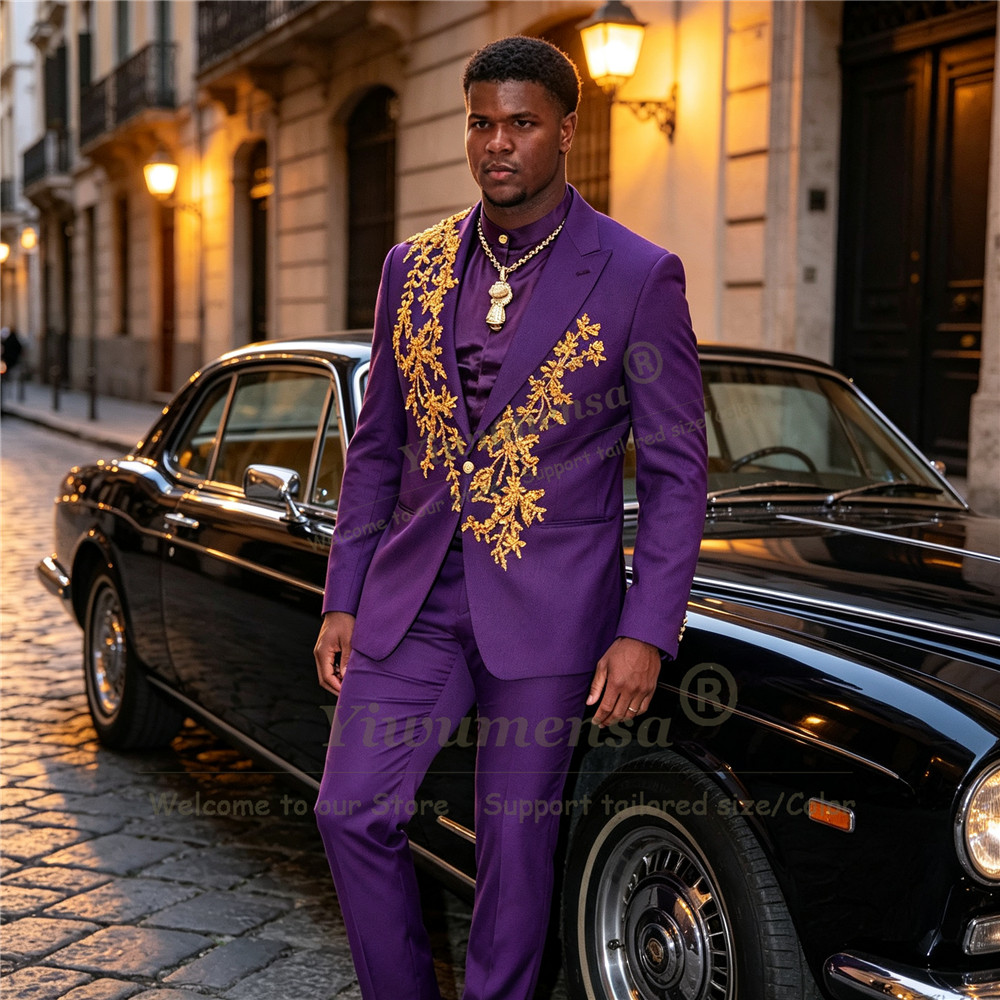 Men Formal Wear Purple - بدلة رجالية بتصميم فريد باللون الأرجواني