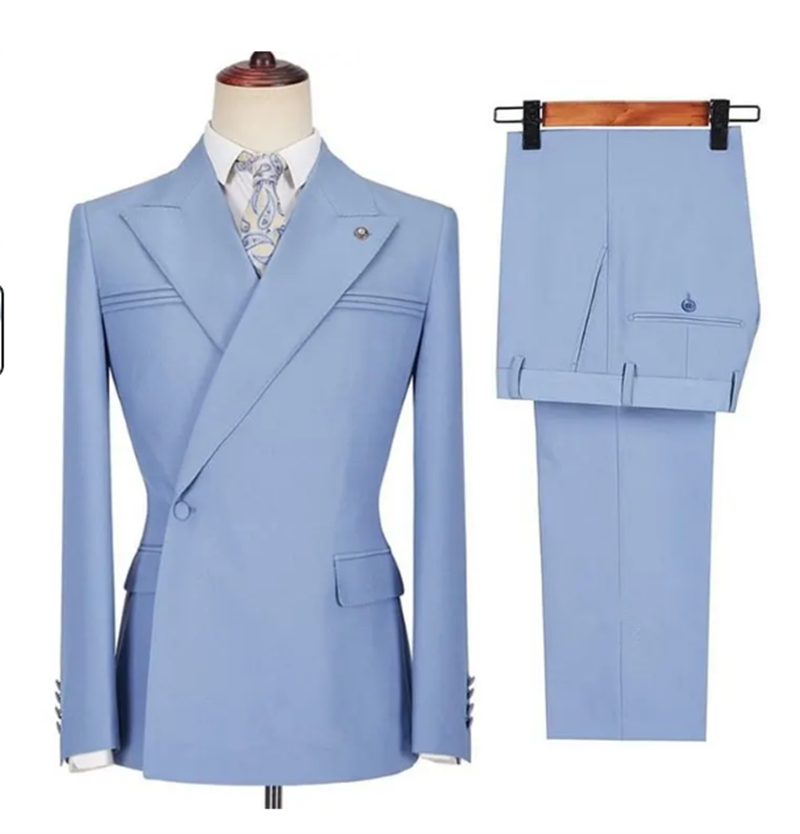 Men Formal Wear Purple - بدلة رجالية زرقاء للخريف مكونة من