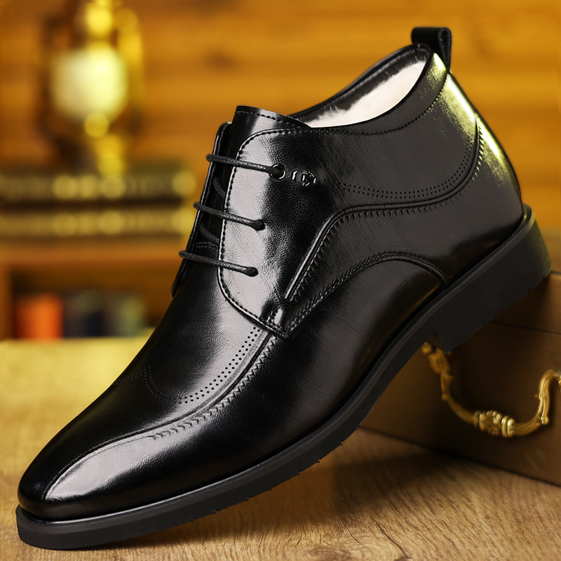 Men'S Formal Wear In Winter - أحذية جلدية شتوية للرجال مخملية سميكة