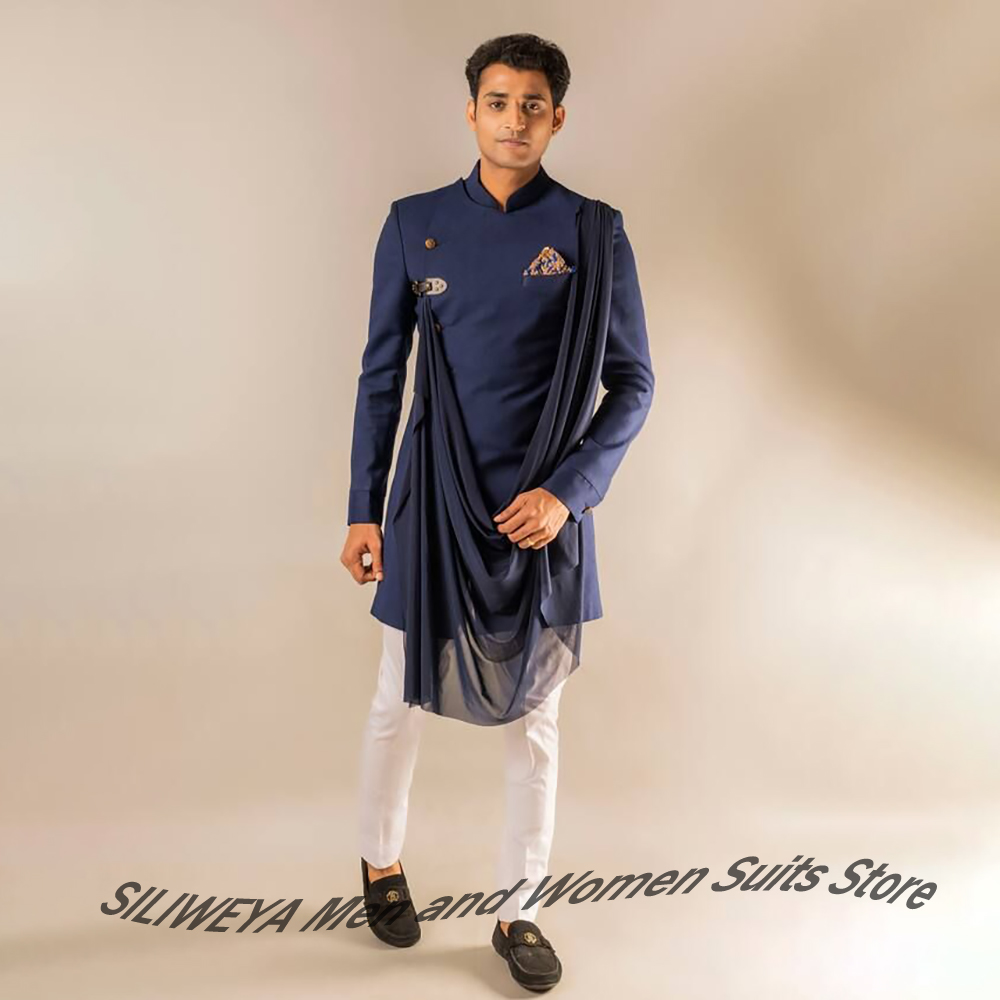 أنيقة الرجال الأزرق الداكن الن - مراجعة Men Formal Wear Indian وسعره