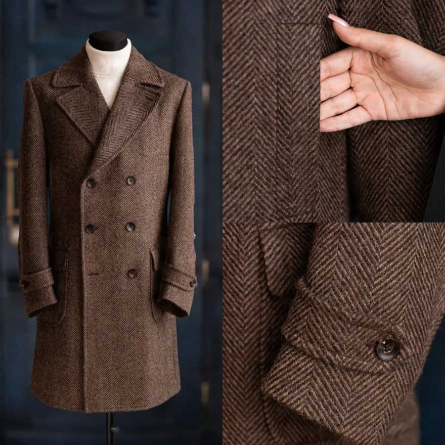 معطف رجالي عصري بنقشة هيرنغبون - مراجعة Men'S Formal Wear In Winter وسعره