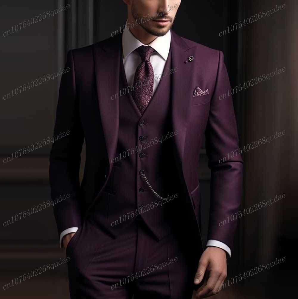 بدلة رجالية رسمية باللون الأرج - مراجعة Men Formal Wear Purple وسعره