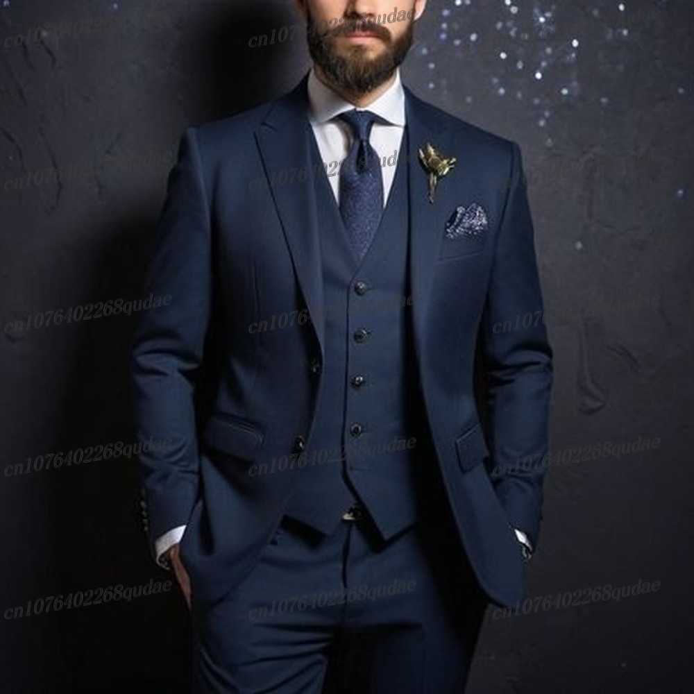 New Navy Blue Formal Men Suit  - مراجعة Formal Wear Jersey For Men وسعره