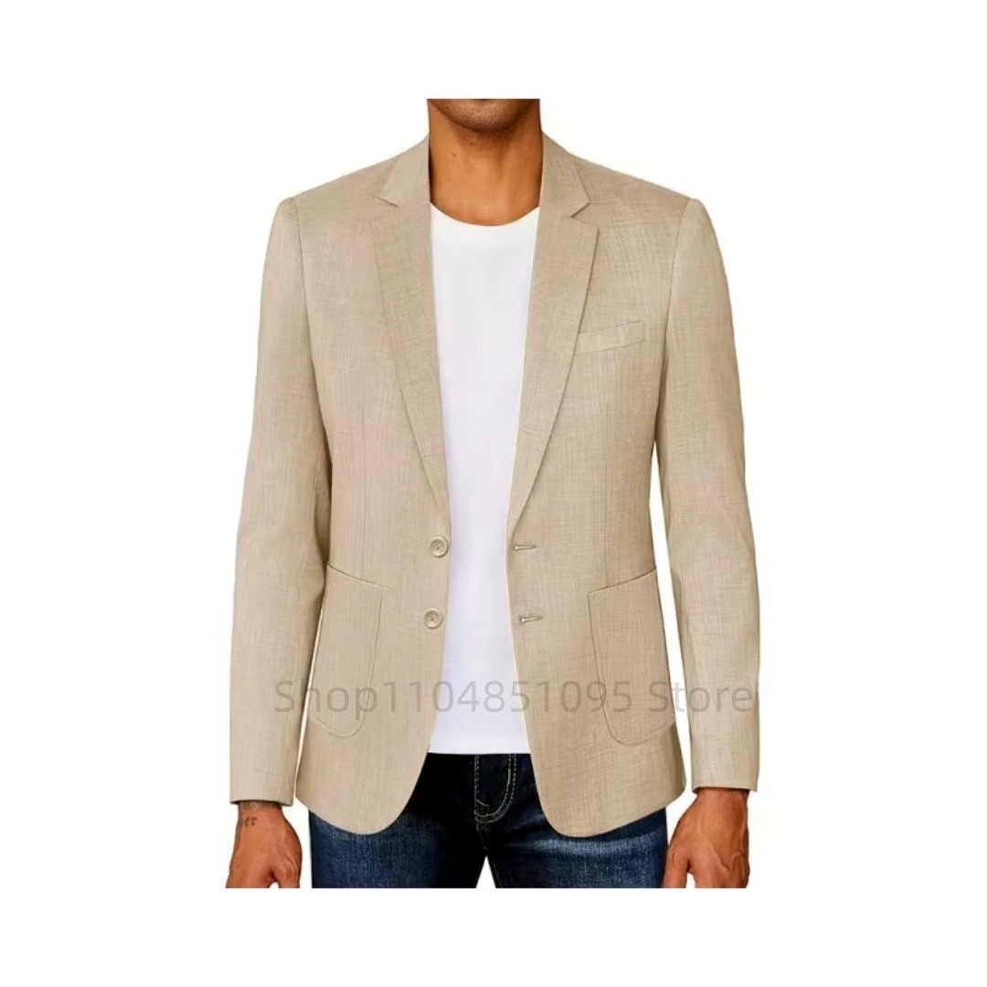 بليزر رجالي بقصة ضيقة من الكتا - مراجعة Men Formal Wear Summer وسعره