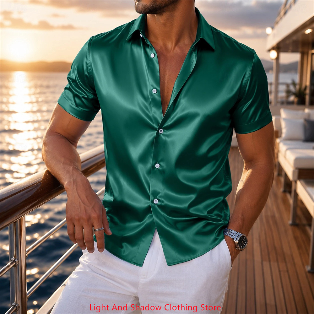 قميص رجالي قصير الأكمام من الس - مراجعة Men Formal Wear Summer وسعره
