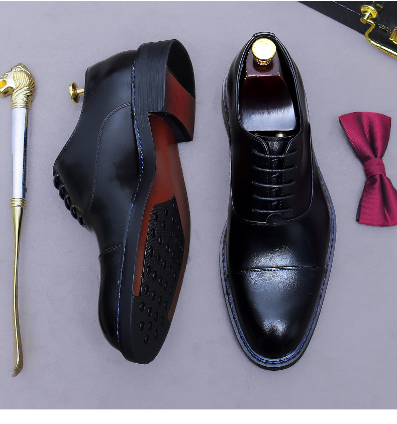 أحذية أكسفورد كونياك جلد طبيعي - مراجعة Formal Men Daily Wear Footwear وسعره
