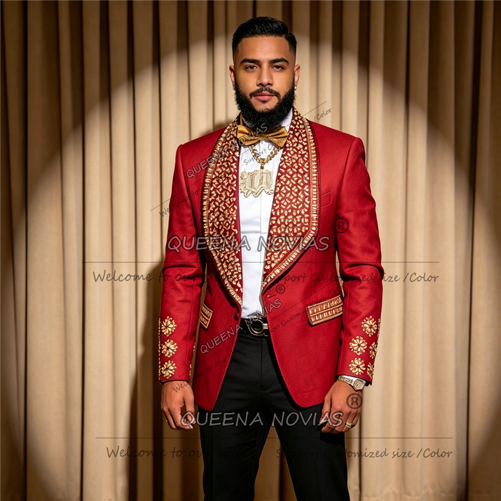 بدلة زفاف حصرية للرجال مع حجرا - مراجعة Formal Wear Jersey For Men وسعره